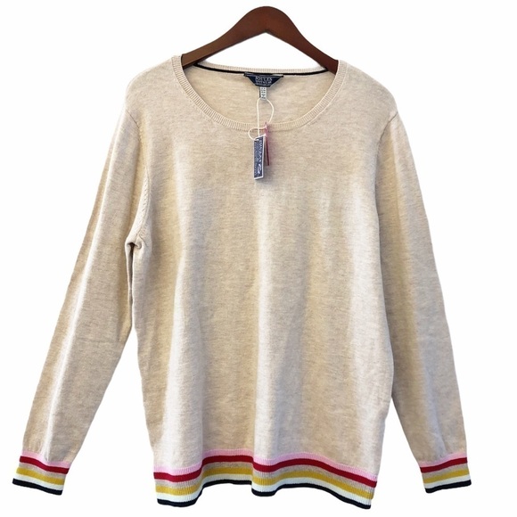 JOULES NWT Asha Rainbow Stripe Pullover Sweater Size 14 in Rainbow Heather - Picture 2 of 15